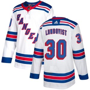 Herren New York Rangers Eishockey Trikot Henrik Lundqvist #30 Authentic Weiß Auswärts